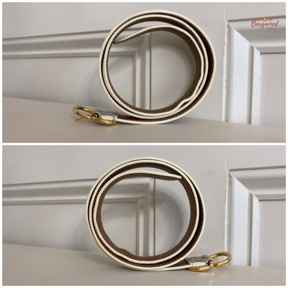 Authentic Louis Vuitton Damier Azur Leather Slim Gold Butterfly Buckle Belt 34 main image 13